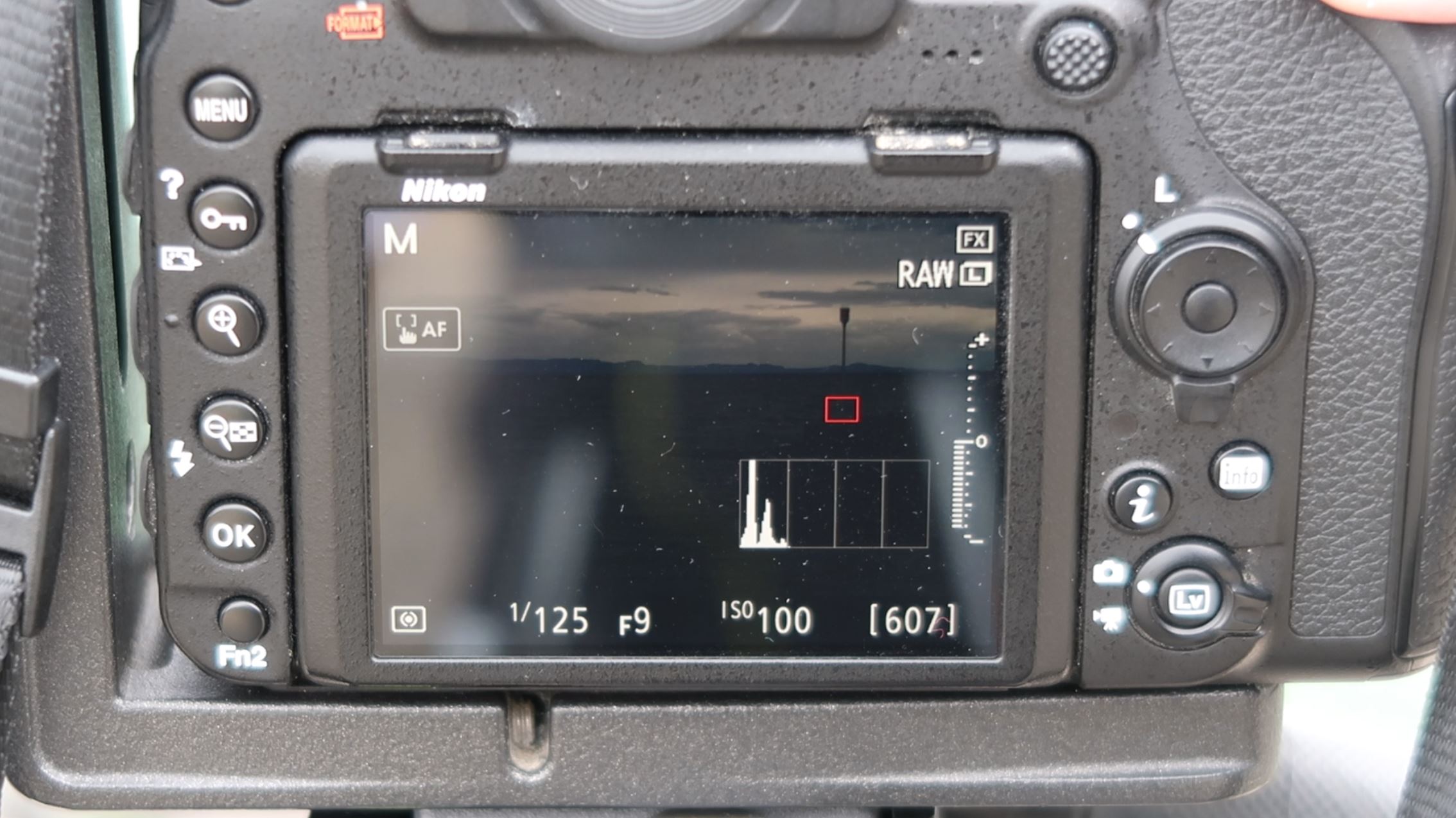 Appareil photo sortie de l'histogramme à gauche Nikon D850