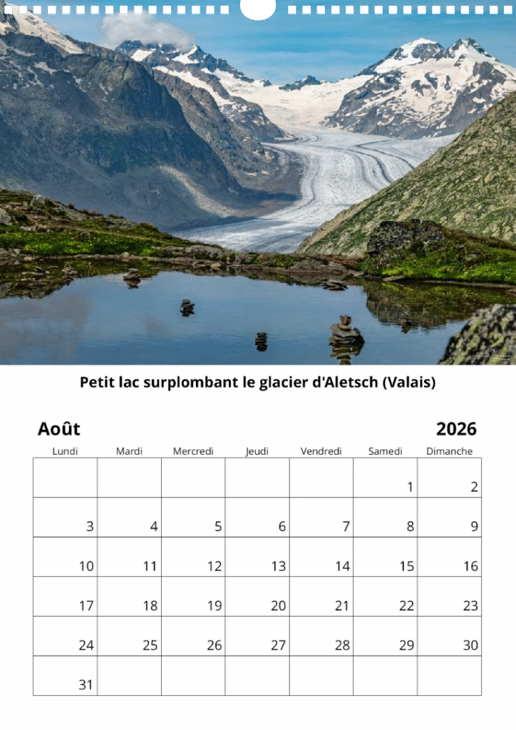 Calendrier 2026 Aout Calendrier 2026 - Août
