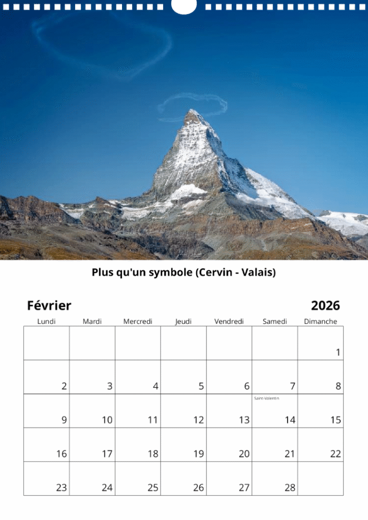 Calendrier 2026 - Février