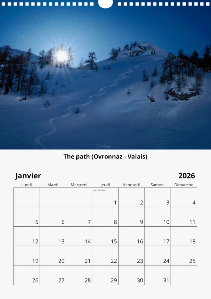 Calendrier 2026 - Janvier