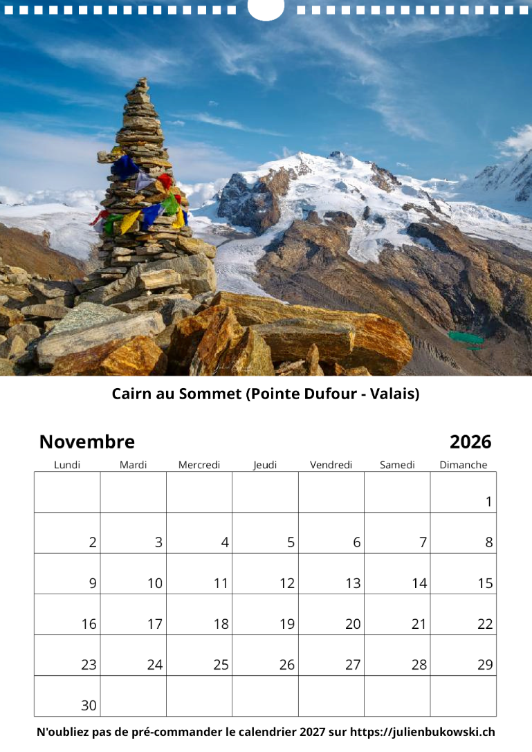 Calendrier 2026 Novembre Calendrier 2026 - Novembre