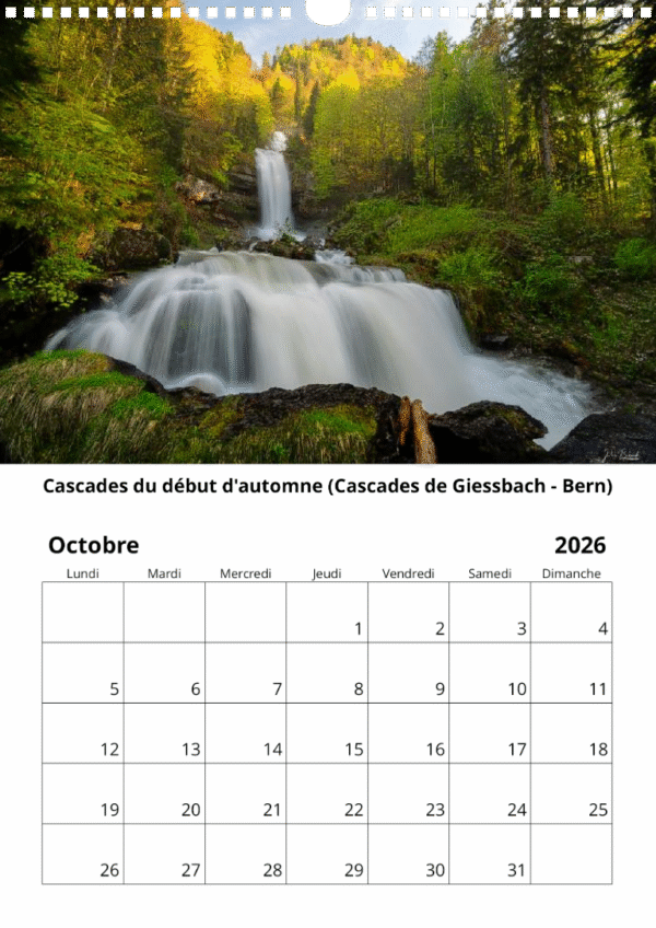Calendrier 2026 - Octobre