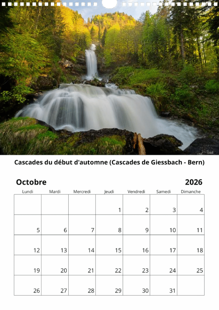 Calendrier 2026 - Octobre