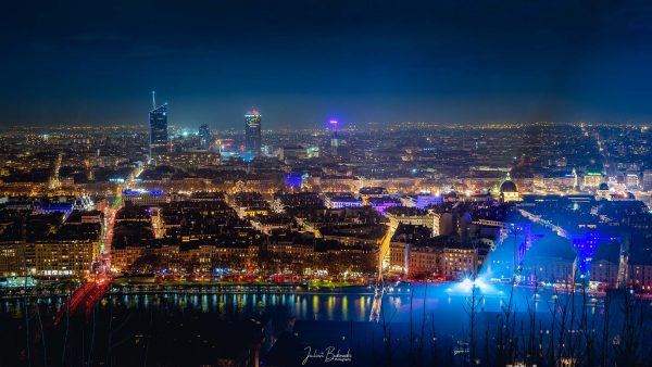 Lyon nightscape (France)