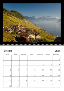 Calendrier 2023 Suisse Octobre